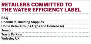 Retailers committed to using the water efficiency label