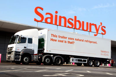 Sainsbury's new refrigerated lorry will cool using Co2. Credit: Sainsbury's