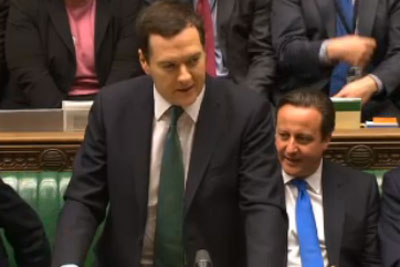 Chancellor George Osbourne delivering the Autumn statement. Credit: BBC