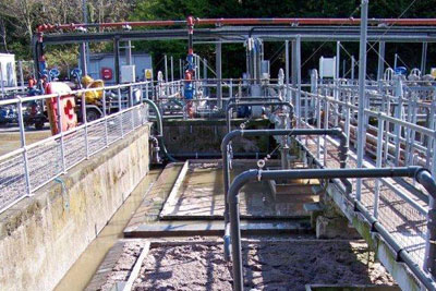 Primary sewage tanks at Camels Head works in Plymouth (credit: Environment Agency)