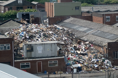 Langley Skip Hire's Nelson Street site stored more waste than permitted (photograph: Environment Agency)