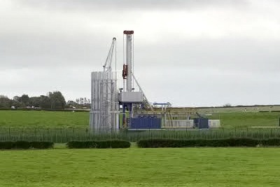 A computer generate image of one of Cuadrilla Resource's planned fracking operates in Lancashire
