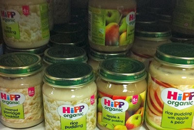 Hipp baby food jars. Credit: Isabella Kaminski