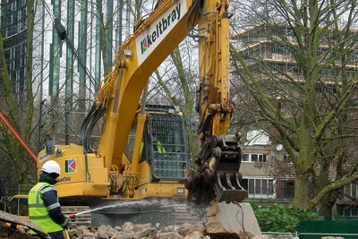 Best practice being used to reduce dust at the Heygate estate in south London. Credit: Daniel Marsh