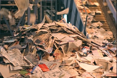 Waste paper being recycled. Credit: Sita