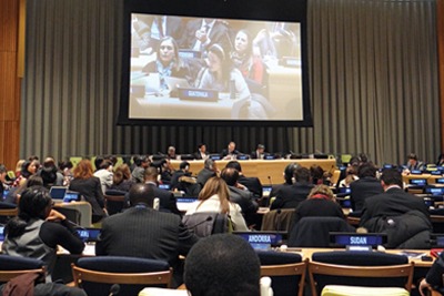 Delegates waiting to have their say at the open working group meeting on SDGs in March (IISD/Earth Negotiations Bulletin)