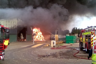 Think Environmental suffered two serious fire incidents at its Northamptonshire bio-drying centre (photograph: Environment Agency)