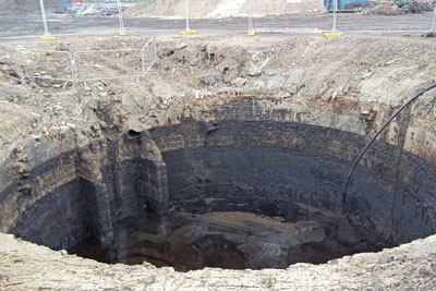 Oil and sludge beneath a disused gasholder tank was cleaned up at a site in the Midlands. Credit: David Rudland/EPUK