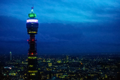 BT tower, London: the teleco company sources 100% of the energy for its UK sites from renewable sources (photograph: BT)