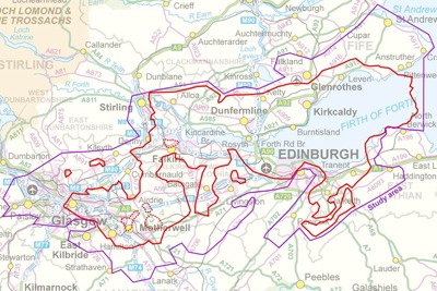Prospective areas in Scotland for shale gas. Credit: British Geological Survey