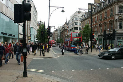 NO2 levels 11 times higher than the EU's safe limit were recorded on London's busy Oxford Street (photograph: Olivier Bruchez/CC by SA 2.0)