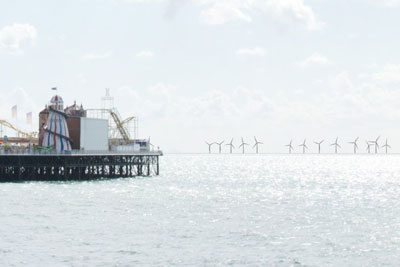 The Rampion wind farm will be built 13km off the Sussex coast near Brighton and Hove (image: Eon Energy)