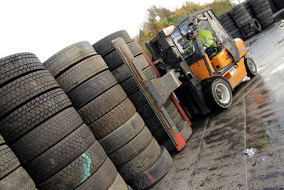 The Tyre Recovery Association is considering joining the EPRAS scheme (photograph: Bandvulc Group)