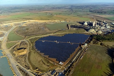 Lark Energy's Ketton quarry solar farm in Leicestershire (photograph: Lark Energy)