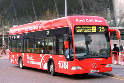 There are currently eight hydrogen fuel cell electric buses operating in London