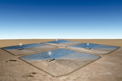 An artist's impression of how the Solar farm will look in the Tunisian Sahara