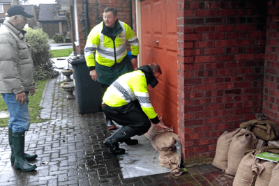 Environment Agency and Natural England staff worked closely together during the winter floods (photograph: Environment Agency)