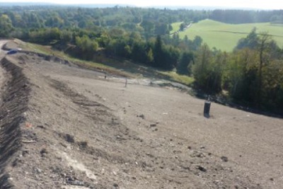A view across Sita's Albury landfill site, showing an area with restoration soils and a leachate well (photograph: Sita/Environment Agency)