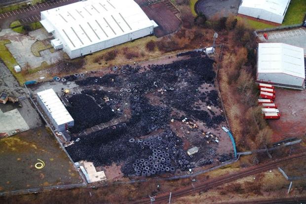Paul Cook's illegal tyre dump in North Lanarkshire (photograph: Crown Office and Procurator Fiscal Service)