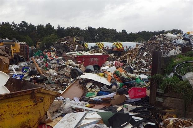 Monk Plant Hire Ltd and its director Mark Monk stored nearly 37 times more waste than allowed (photograph: Environment Agency)