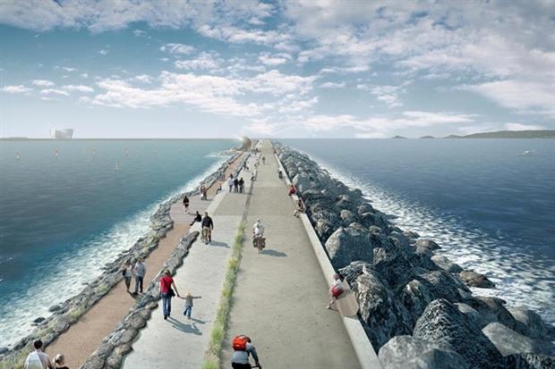 Artist's impression of Swansea tidal lagoon