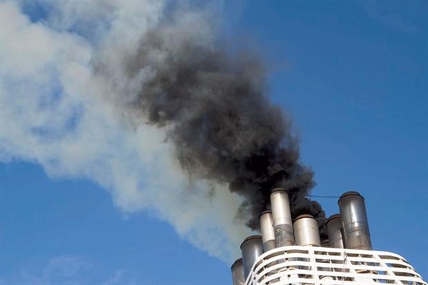Smoke from a ship's funnel