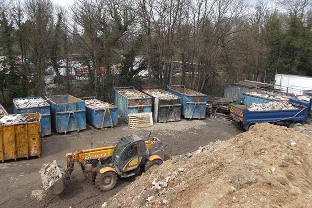 Feely Skip & Grab Hire Ltd dumped thousands of tonnes of construction and demolition waste in Surrey (photo: Environment Agency)