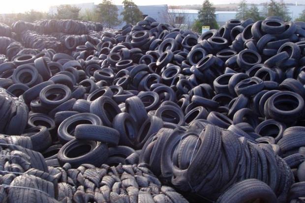 Some of the 385,000 tyres abandoned by James Joseph Heaney (photograph: Northern Ireland Environment Agency)