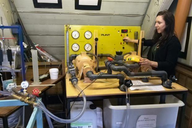 Lab testing of turbines at Bangor University (photograph: Hydro-BPT Project)
