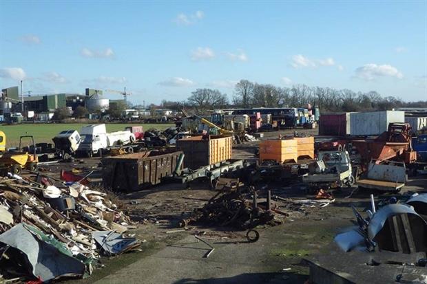 A company and its director have been prosecuted for storing scrap vehicles without the required permit at Shipdham airfield (photograph: Environment Agency)