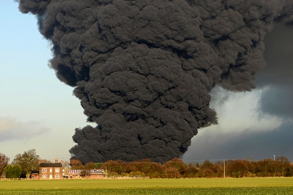Fire at a Yorkshire recycling plant. There were 20 serious fires in 2014. Photograph: Paul Ridsdale/Alamy Stock Photo