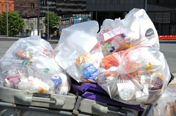 Rubbish collected for recycling