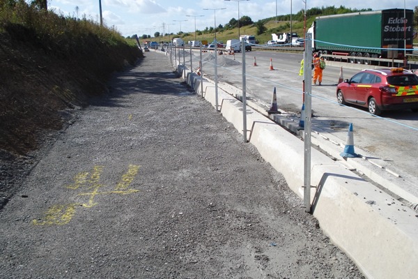 Ballast Phoenix’s IBA aggregate was used for bedding and permeable backing as part of the M25 road widening project. Photograph: Neil Nolan/Ballast Phoenix