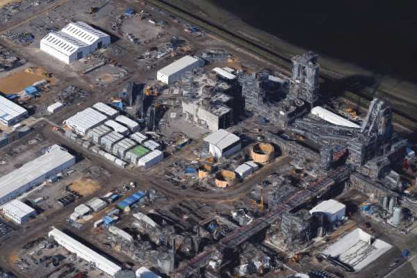 The TV1 site under construction. Image: Google, Infoterra Ltd and Bluesky