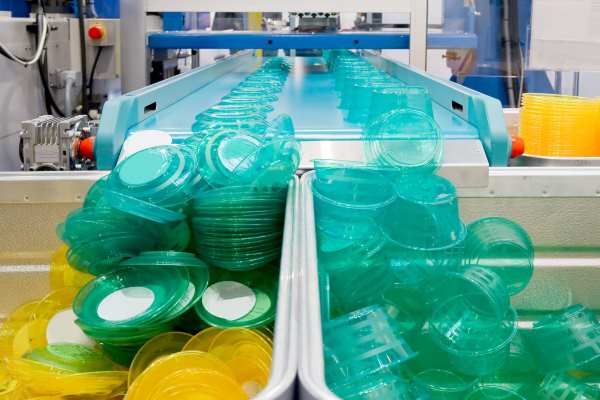 Mass production of plastic containers