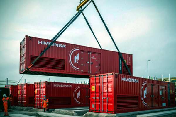 Containerised diesel-fuelled plants such as this one in the West Midlands are becoming more common. Photograph: Himoinsa