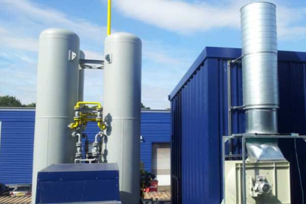 A pilot-scale plant has been in operation at the Swindon site for some years. Photograph: Go Green Gas
