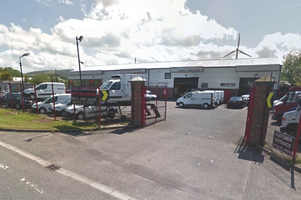 The Milltown Motor Services site is about 100m away from the River Strule. Photograph: Google