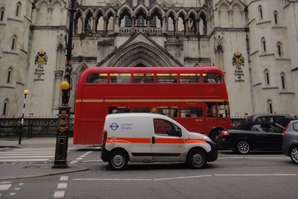 Traffic in front of the Royal Courts of Justice, where the case was heard. Photograph: Dirk Ingo Franke CC BY-SA 3.0