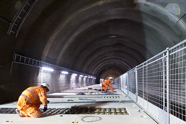 Platform at Crossrail’s Liverpool Street station being built in July: the London rail project is one of many major infrastructure projects under way across the UK. Photograph: Crossrail