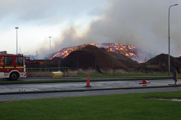 The 2013 fire at the site. Photograph: Environment Agency