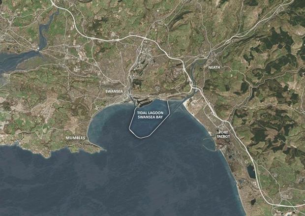 Map of Swansea Bay tidal lagoon
