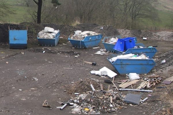 Waste had been stored contrary to the requirements of the waste management licensing exemptions registered for the site. Photograph: SEPA