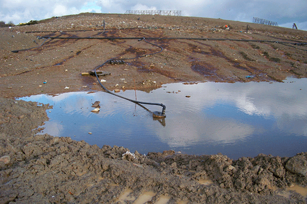 Environment Agency officers found uncapped areas of Connon Bridge landfill contributed to the release of foul odour. Photograph: Environment Agency