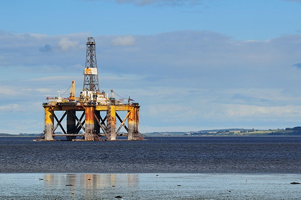 Offshore oil platform in north Scotland. Photograph: 123RF