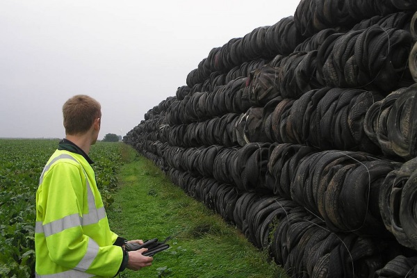 An EA enforcement officer investigating an illegal site