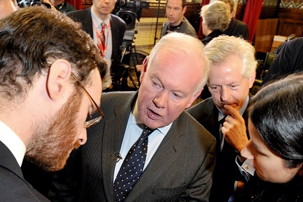 Charles Hendry at the launch of his report on tidal lagoons. Photograph: Tidal Lagoon Power