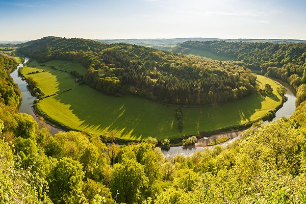 Trees along the meandering River Wye, the fifth-longest river in the UK. Photograph: Matthew Dixon/123RF