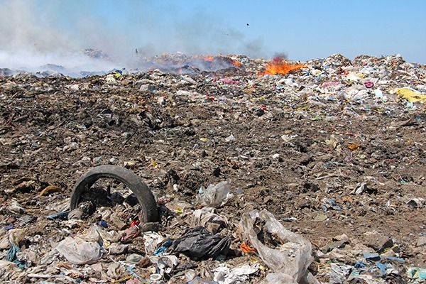 An illegal waste dump