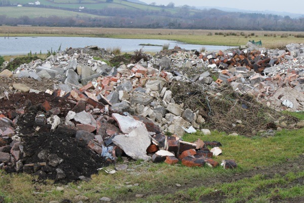 Williams dumped more than 18,000 tonnes of soil and demolition waste at Llwynadam Farm. Photograph: Natural Resources Wales